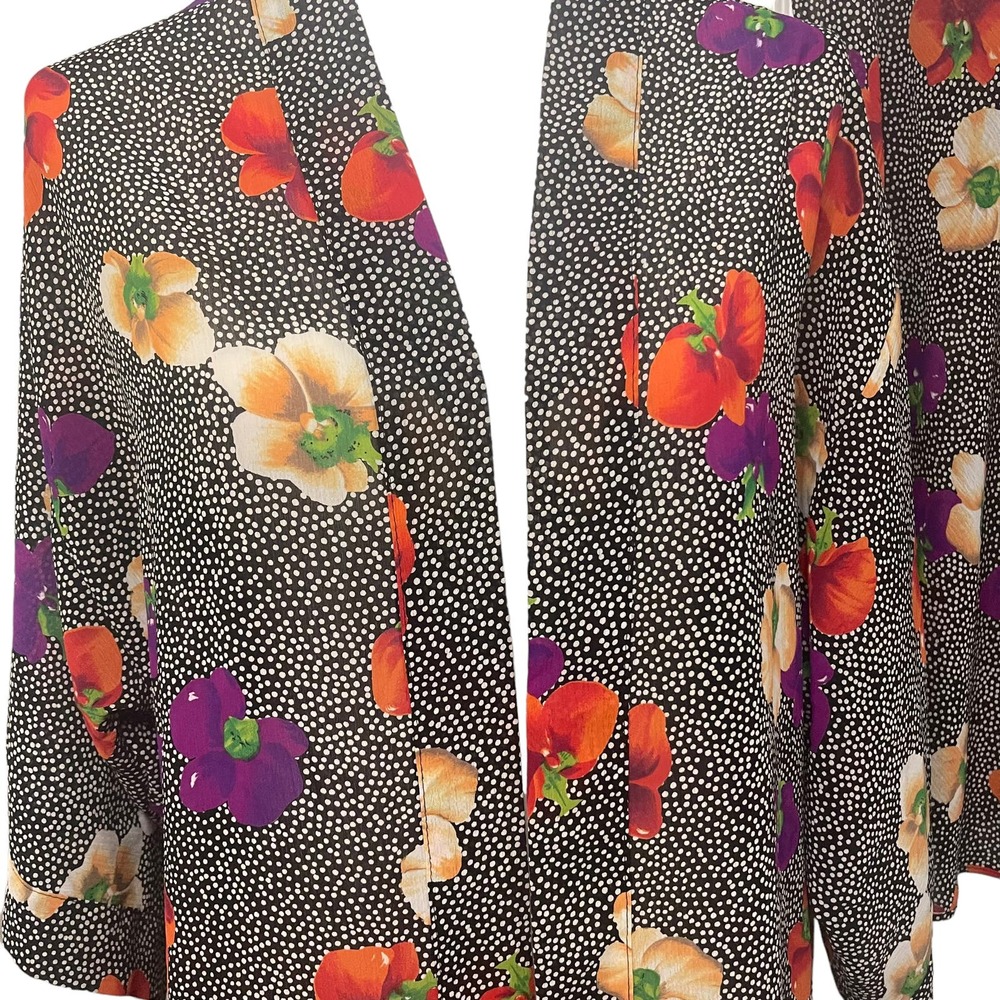 Vintage colorful polka dot and flower Robe and nightie set - Small
